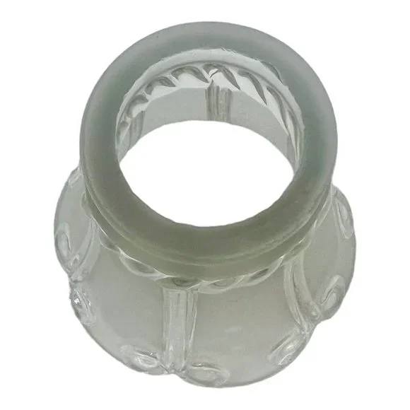 Vintage Clear Frosted Replacement Thick Glass Lamp Shade Bell Etched Ceiling Fan - Picture 7 of 13
